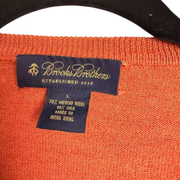 Brooks Brothers Sz L Silk Wool Blend Sweater Preppy Business Classic - Picture 2 of 11